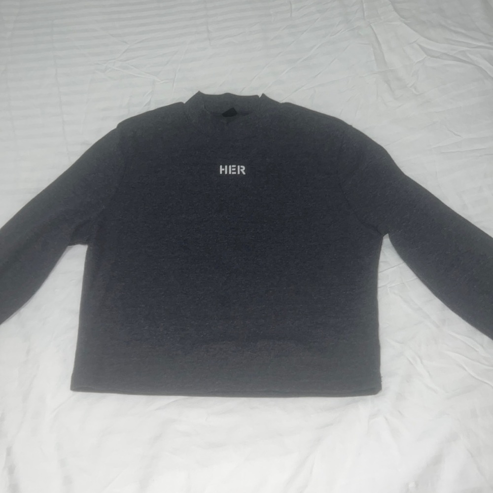 SHEIN Gray “Her” long sleeve top